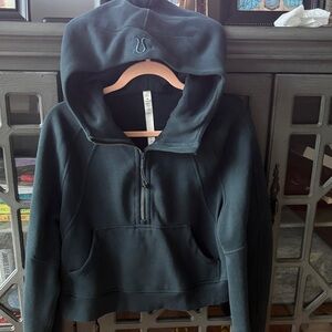 Dark Green lululemon Half-Zip Cropped Hoodie